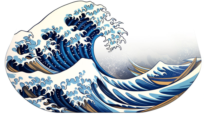 The Great Wave off Kanagawa in White The Great Wave off Kanagawa in White