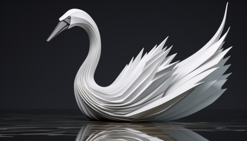 paper swan origami model paper swan origami model