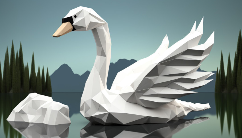 Beautiful Paper Swan Sculpture Beautiful Paper Swan Sculpture