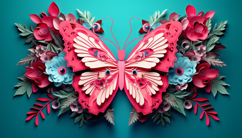 Pink paper butterfly for kids Pink paper butterfly for kids