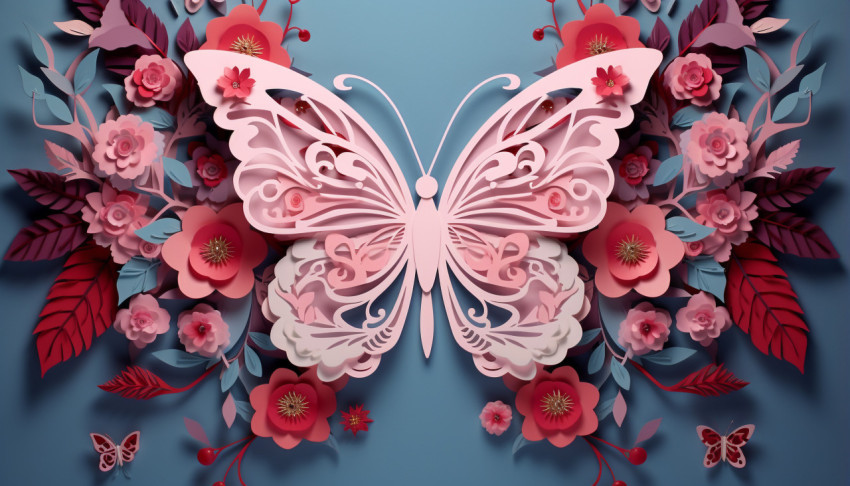 3D paper butterfly with flower details 3D paper butterfly with flower details