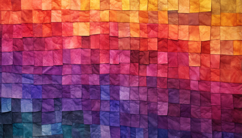 Handmade quilt with geometric shapes Handmade quilt with geometric shapes