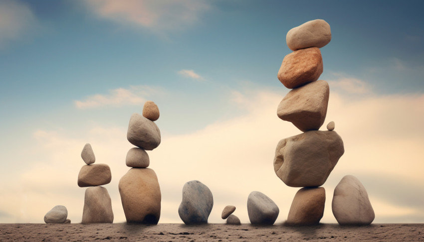 Stacked Stones by a River Stacked Stones by a River