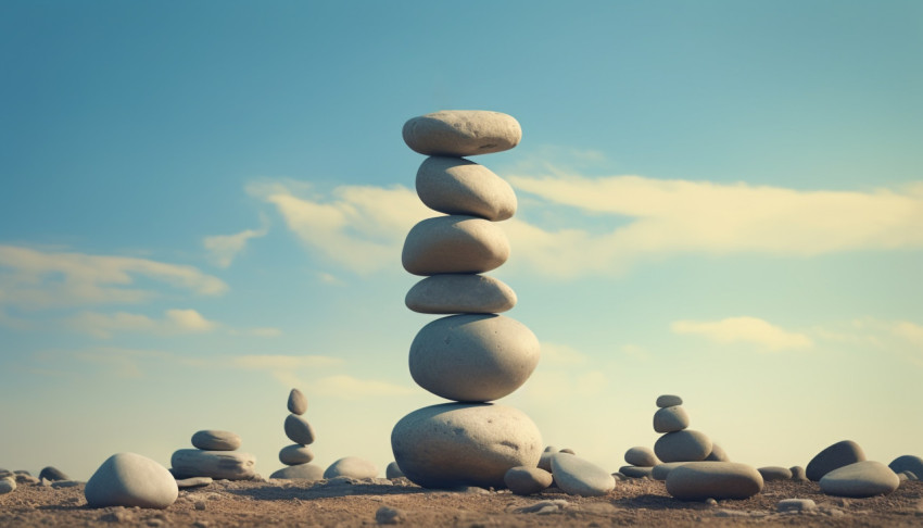 Stack of Stones in the Ground Stack of Stones in the Ground