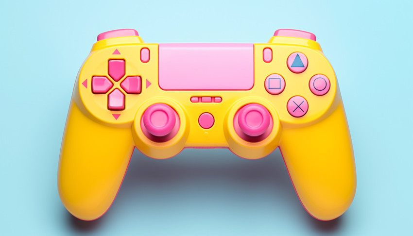 Yellow and Pink Video Game Controller Yellow and Pink Video Game Controller