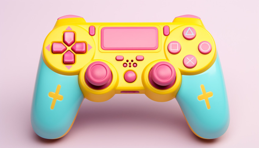 Cute and Playful Yellow and Pink Controller Cute and Playful Yellow and Pink Controller