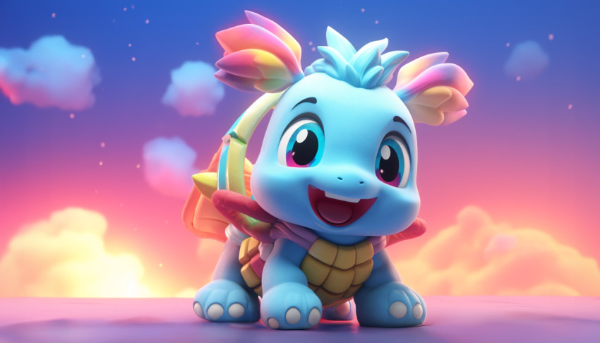 Colorful Toy Turtle in Rainbow Colorful Toy Turtle in Rainbow