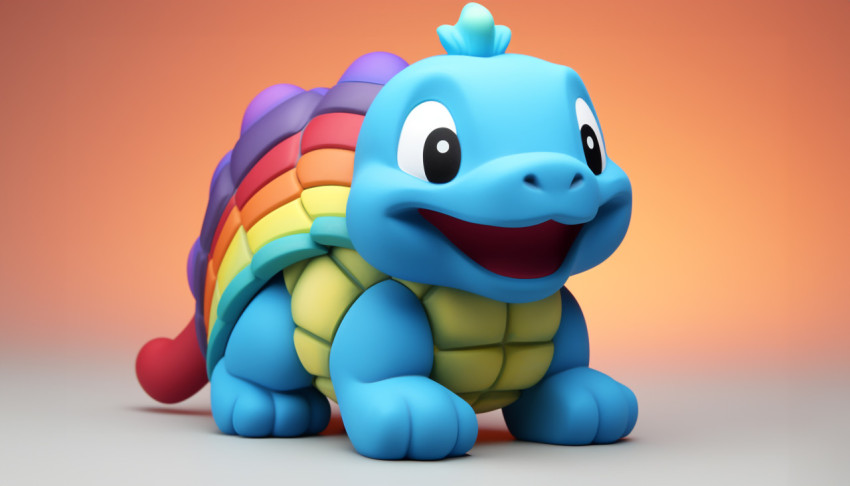 Turtle with rainbow-colored shell Turtle with rainbow-colored shell