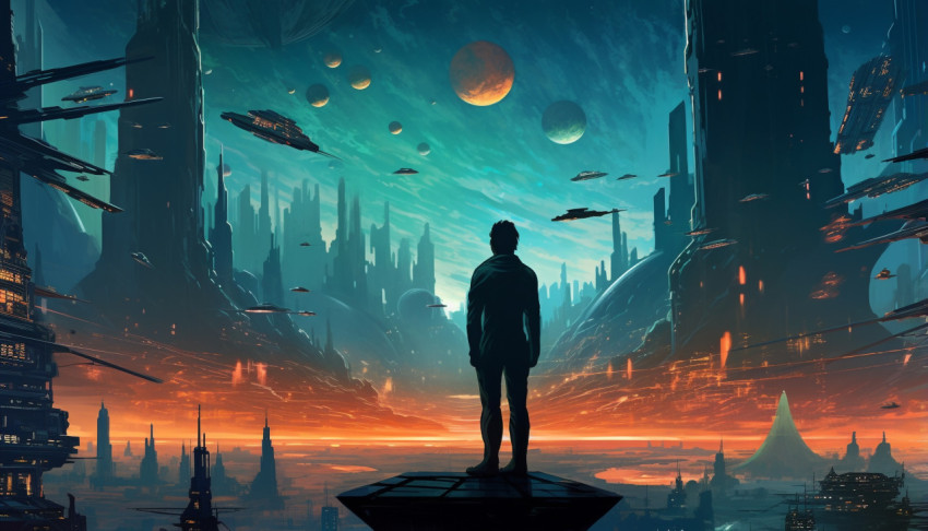 Spaceships Over a Cityscape Spaceships Over a Cityscape