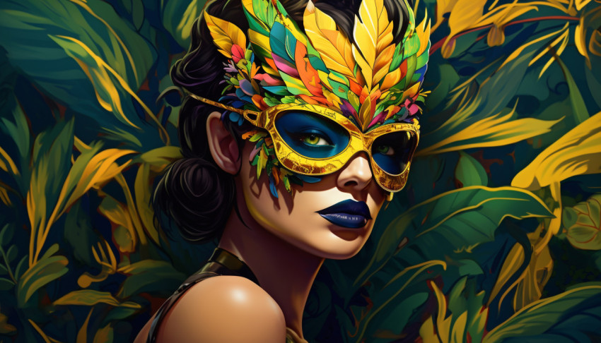 Beautiful lady in festive mask Beautiful lady in festive mask
