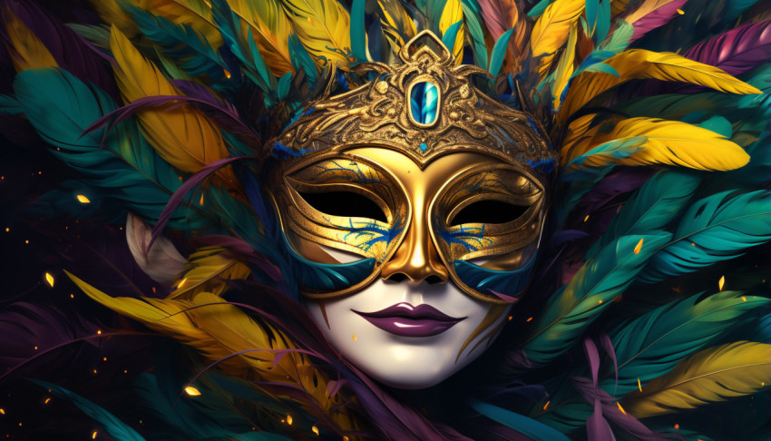 Stunning Carnival Mask with Feathers Stunning Carnival Mask with Feathers