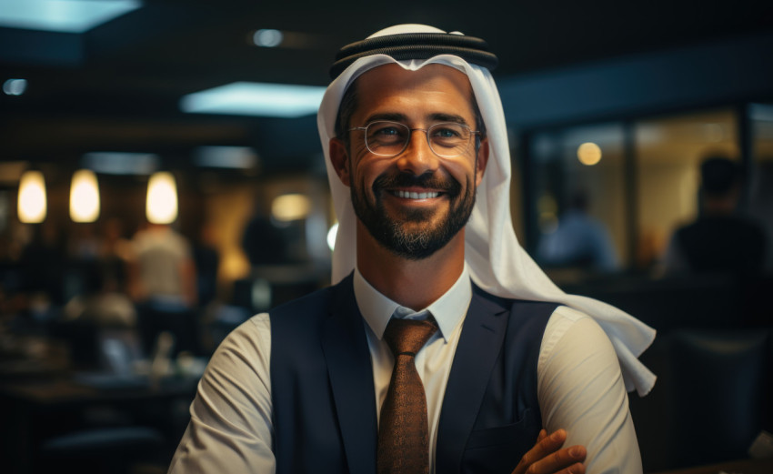Businessman exudes professionalism in a polished office portrait Businessman exudes professionalism in a polished office portrait