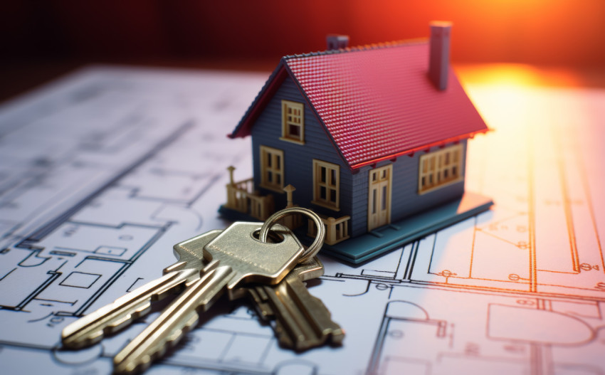 A key rests on the application unlocking the door to a new home A key rests on the application unlocking the door to a new home