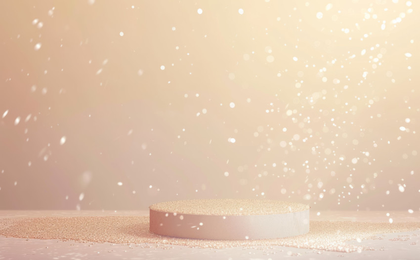 Shimmering pedestal sits alone in a sparkling backdrop Shimmering pedestal sits alone in a sparkling backdrop