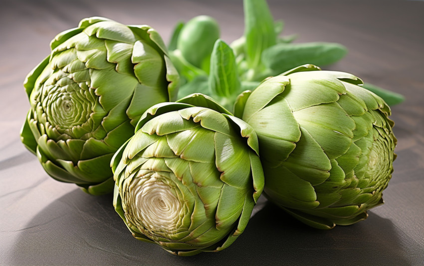 Three artichokes on a white background Three artichokes on a white background, artichoke image