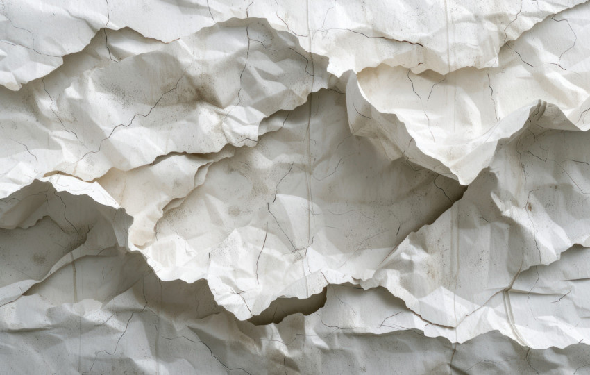 A photo of a torn piece of paper with bits scattered background