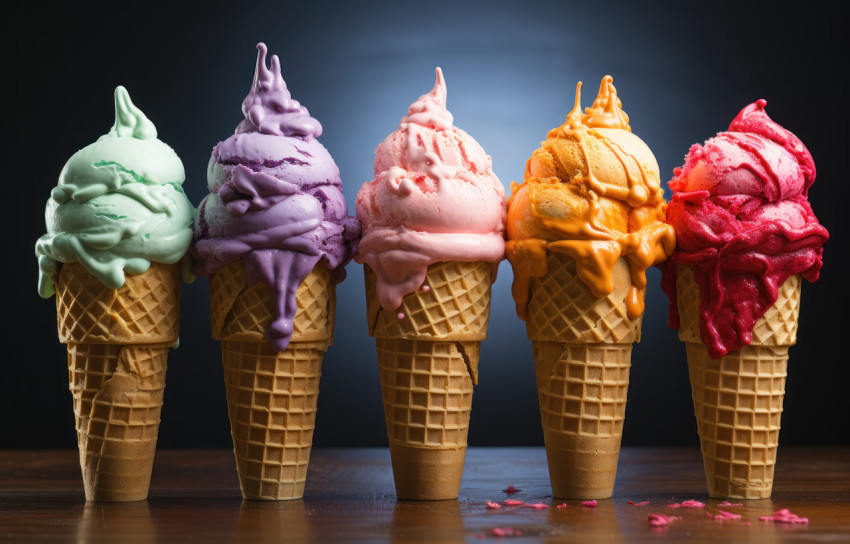 Ice cream cones brimming with color Ice cream cones brimming with color