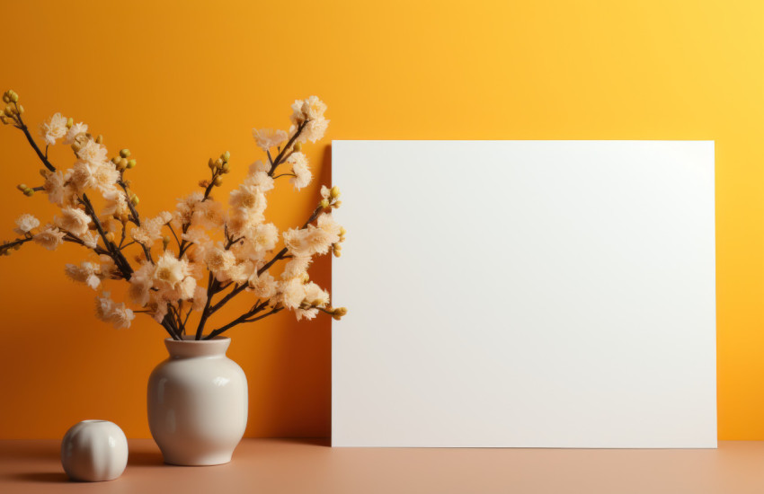 Yellow notepaper sits blank against a background of branches Yellow notepaper sits blank against a background of branches