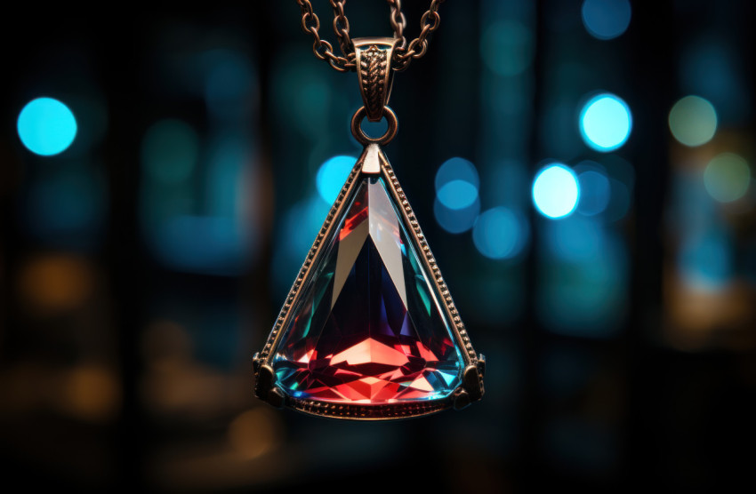 A minimalist composition featuring a striking blue glass pendant in a dimly lit room A minimalist composition featuring a striking blue glass pendant in a dimly lit room