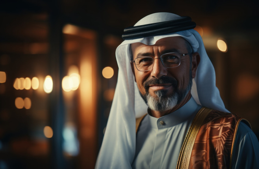 Professional arab executive utilizing technology working on a tablet in the workplace Professional arab executive utilizing technology working on a tablet in the workplace