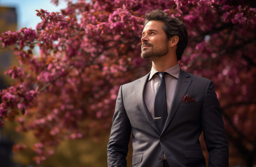 Handsome businessman in suit outdoors Handsome businessman in suit outdoors