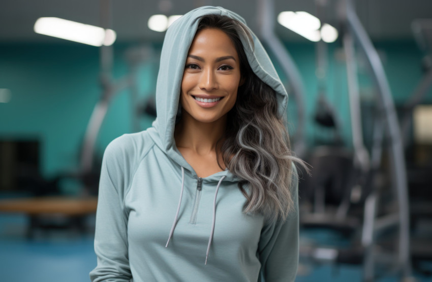 A woman in gray activewear engages in various exercises showcasing a commitment to a healthy and active lifestyle A woman in gray activewear engages in various exercises showcasing a commitment to a healthy and active lifestyle