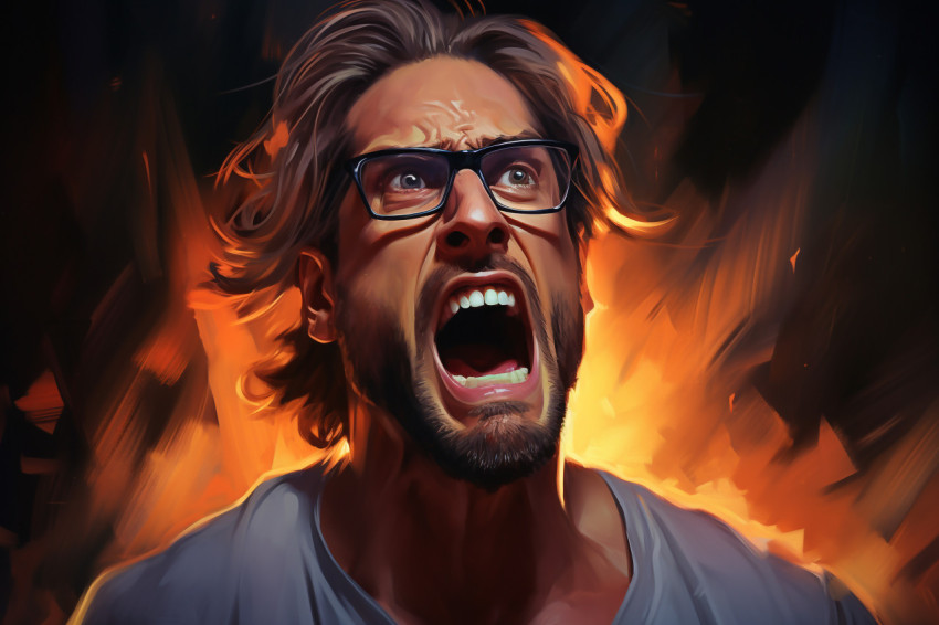 A man with glasses with his mouth open, emotion, emotional Get unlimited access to a library of free ai prompts and ai images to help you generate creative ideas.