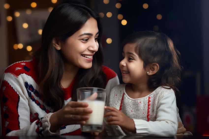 A photo of a happy Indian mother and her cute little daughter dr A photo of a happy Indian mother and her cute little daughter dr