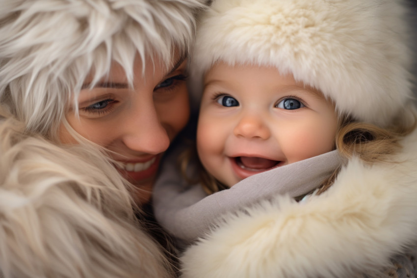 A picture of a happy mom and her baby daughter having fun in the A picture of a happy mom and her baby daughter having fun in the
