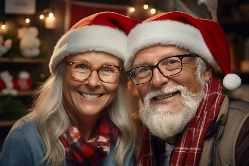 A picture of a man and woman who are prepared for Christmas A picture of a man and woman who are prepared for Christmas