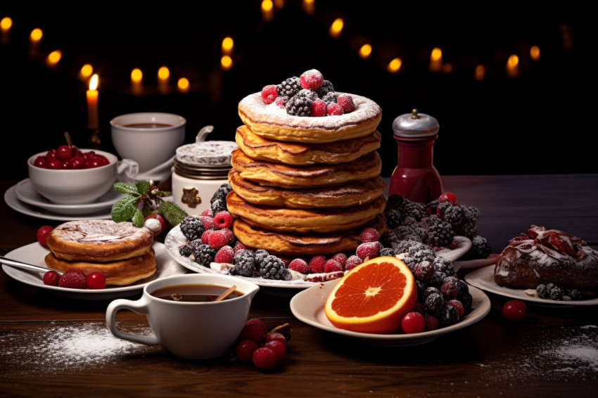 A picture of food that people eat on Christmas morning A picture of food that people eat on Christmas morning