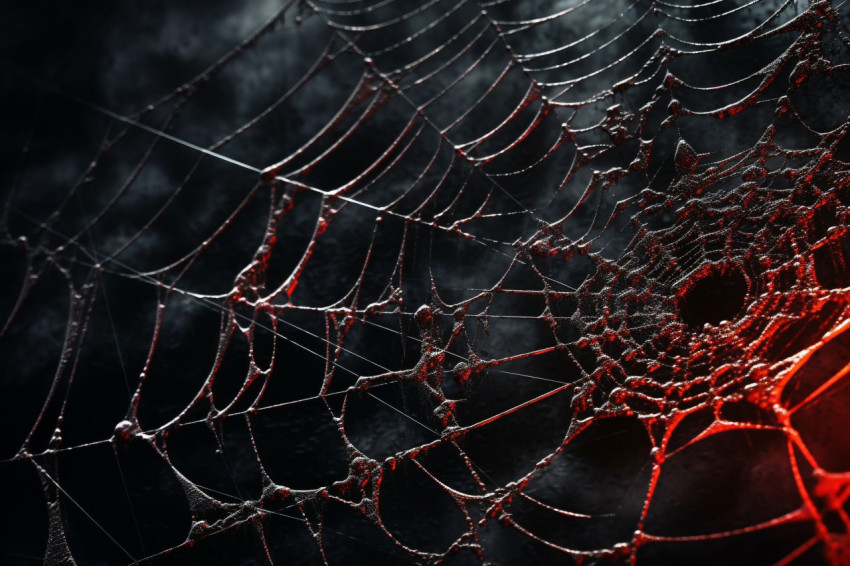 A photo of a dark Halloween background with a cobweb and space f A photo of a dark Halloween background with a cobweb and space f