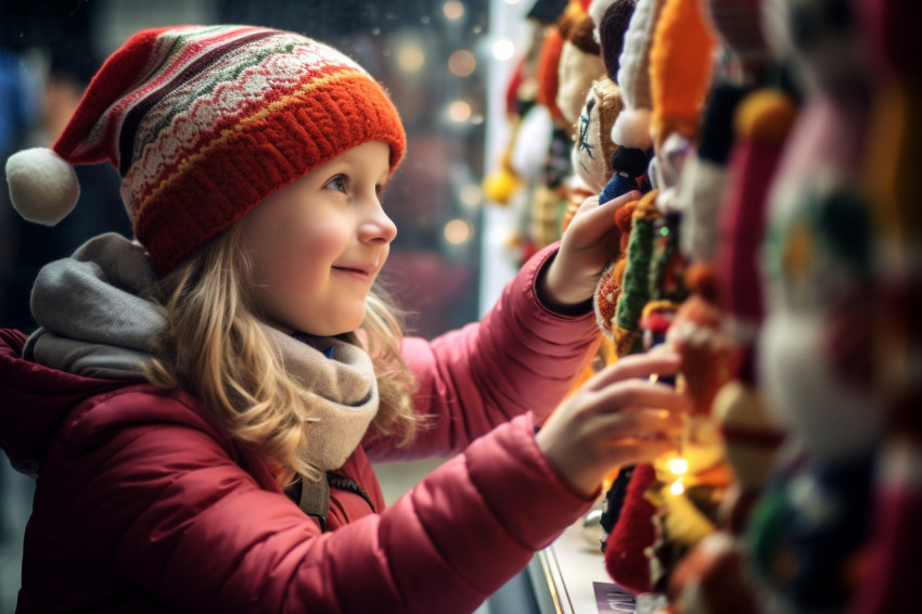 Children window shopping at a christmas market in germany on a s Children window shopping at a christmas market in germany on a s