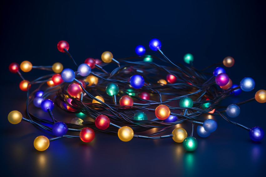 A picture of christmas lights on a dark blue background, christm A picture of christmas lights on a dark blue background, christm