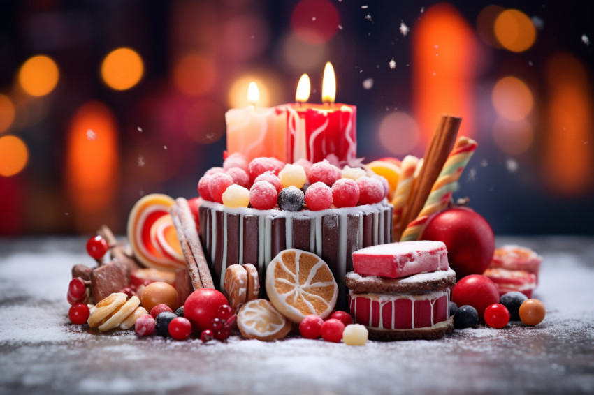 A picture of christmas or winter decorations arranged together, A picture of christmas or winter decorations arranged together,