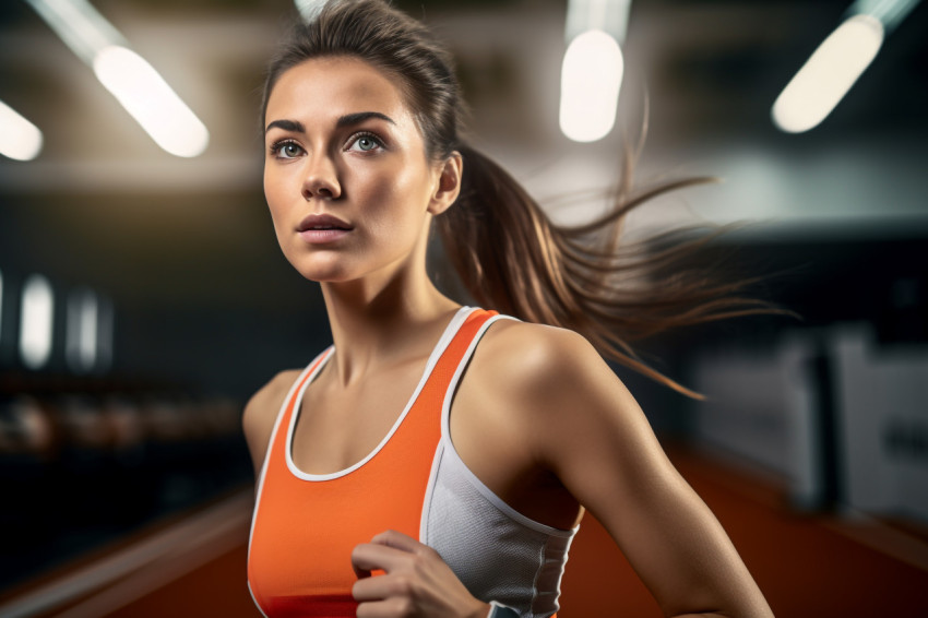 Picture of a young woman exercising inside Picture of a young woman exercising inside