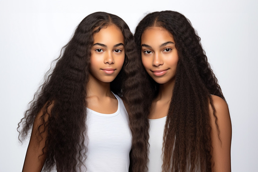 A picture of two pretty teenage girls one of African American descent and long black hair A picture of two pretty teenage girls one of African American descent and long black hair