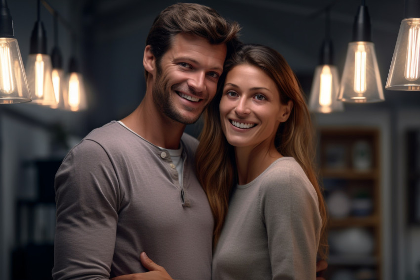 Indoor couple portrait photo Indoor couple portrait photo