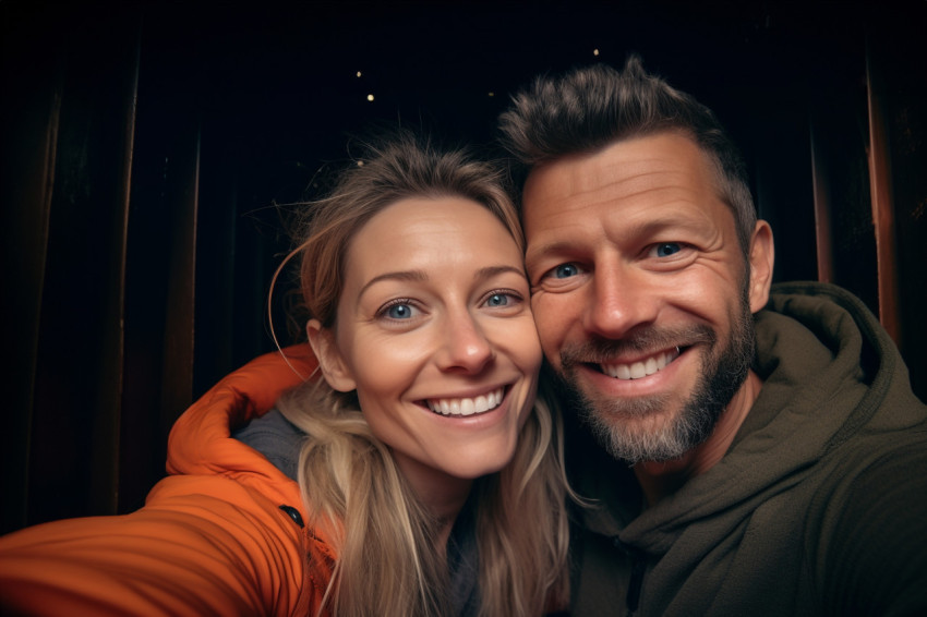 Romantic selfie of a loving couple Romantic selfie of a loving couple