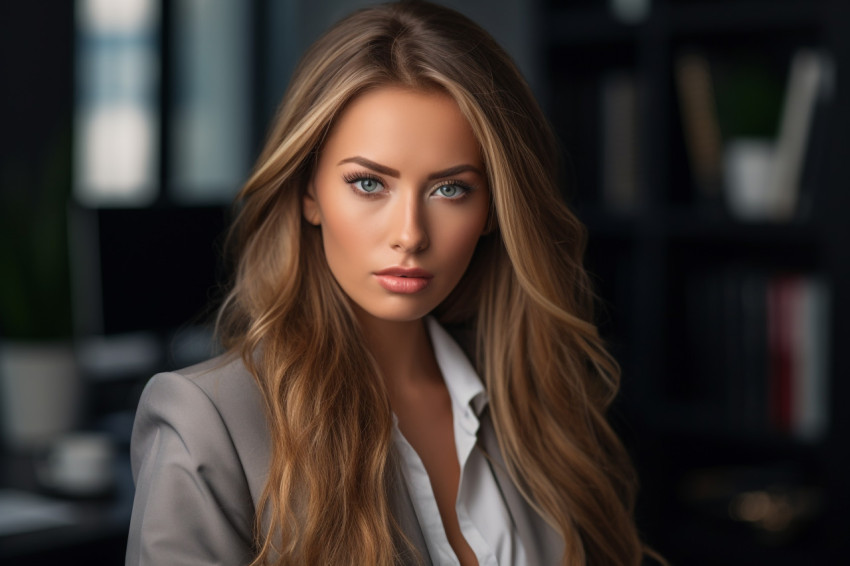 Young business woman photo in office Young business woman photo in office