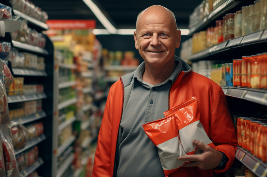 Man shopping for groceries Man shopping for groceries
