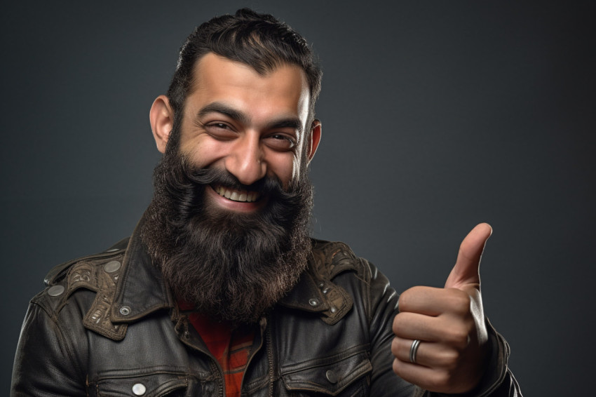 Happy Indian man with key and thumbs up Happy Indian man with key and thumbs up