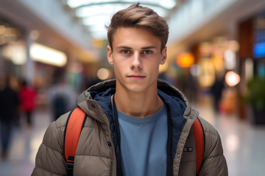 Young man shopping mall Young man shopping mall