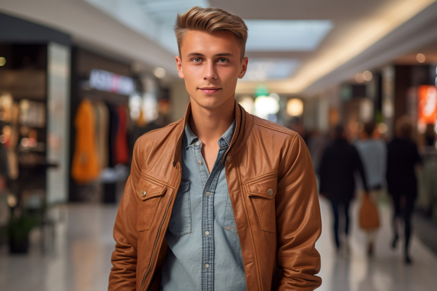Young man shopping mall Young man shopping mall