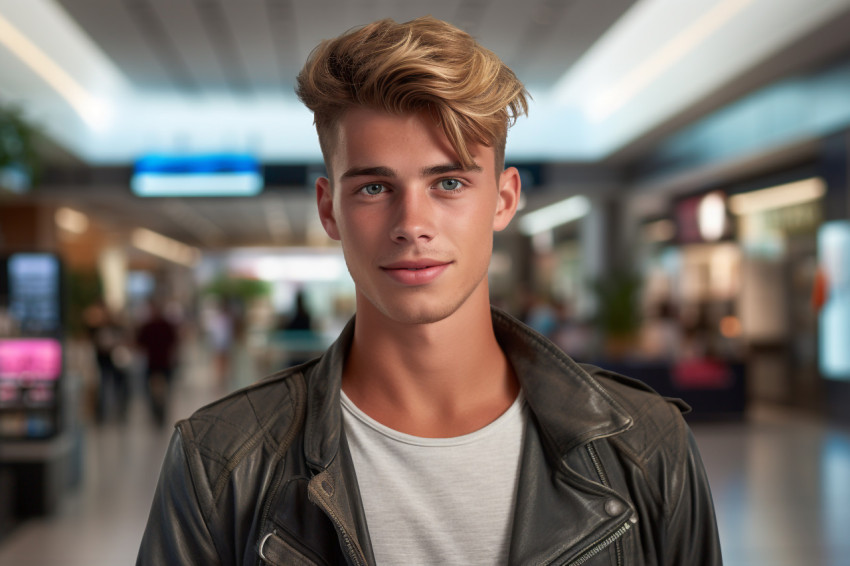 Young man shopping mall Young man shopping mall