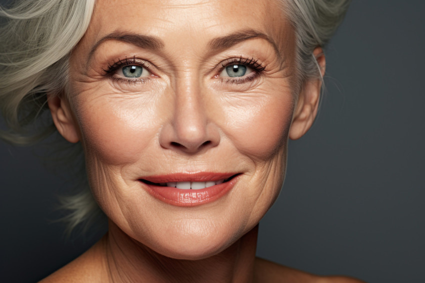 Elegant senior woman portrait white hair Elegant senior woman portrait white hair