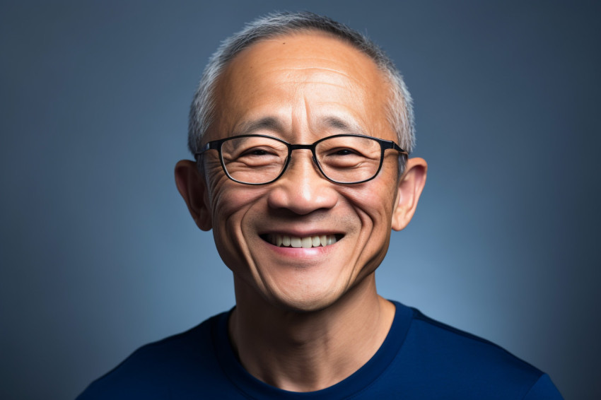 Smiling Chinese senior man portrait Smiling Chinese senior man portrait