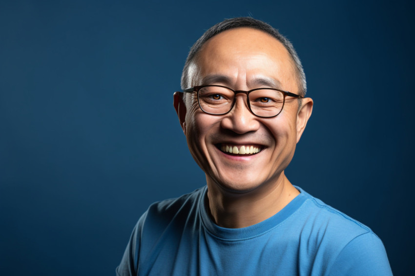 Smiling Chinese senior man portrait Smiling Chinese senior man portrait