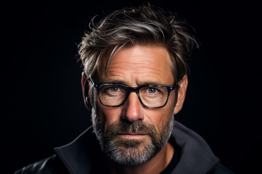 Stylish middle aged man with glasses Stylish middle aged man with glasses