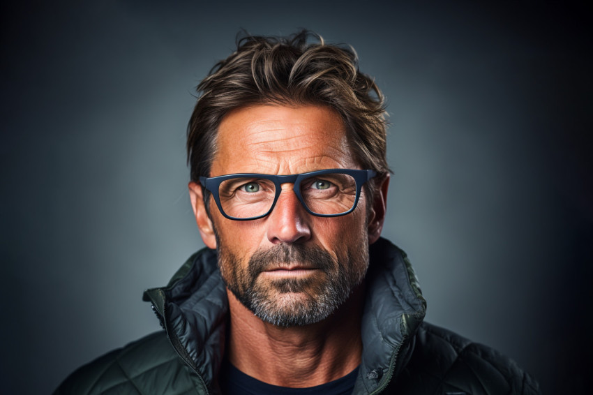 Stylish middle aged man with glasses Stylish middle aged man with glasses